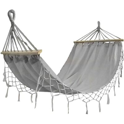 Northix Szara Hamak Ogrodowy - 200x100cm - Wygodny i Stabilny Northix Szara Hamak Ogrodowy - 200x100cm - Wygodny i Stabilny