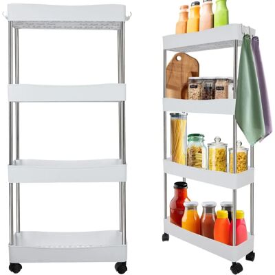 Scaffale da bagno Ruhhy bianco su ruote - Scaffale mobile per bagno Scaffale da bagno Ruhhy bianco su ruote - Scaffale mobile per bagno