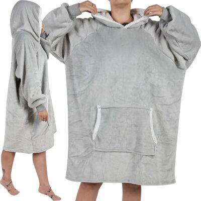 Ruhhy XXL Szara Filcowa Bluza z Kocem - Bluza Ruhhy XXL Szara Filcowa Bluza z Kocem - Bluza