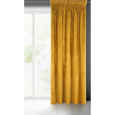 Eurofirany Mustard Velvet Curtain - 140x270 cm Eurofirany Mustard Velvet Curtain - 140x270 cm