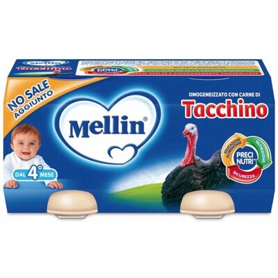 Alimento per l'infanzia Tacchino Mellin - 2x120g - Senza glutine Alimento per l'infanzia Tacchino Mellin - 2x120g - Senza glutine