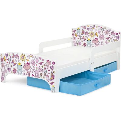 Lit pour enfants LEOMARK avec tiroirs 140x70cm Rose - Lit pour enfants - Publicité Lit pour enfants LEOMARK avec tiroirs 140x70cm Rose - Lit pour enfants - Publicité