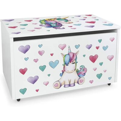 LEOMARK Pudełko na zabawki - Motyw Jednorożec - Biały - 71cm LEOMARK Pudełko na zabawki - Motyw Jednorożec - Biały - 71cm