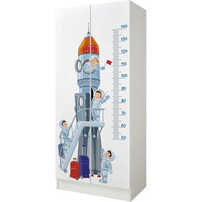 Leomark Roma Biała Szafa z dwiema drzwiami - Astronauci & Rakieta Leomark Roma Biała Szafa z dwiema drzwiami - Astronauci & Rakieta
