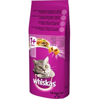 Whiskas Adult 1+ Thunfisch Trockenfutter für Katzen - 14kg Whiskas Adult 1+ Thunfisch Trockenfutter für Katzen - 14kg