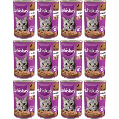 Cibo umido WHISKAS con anatra in gelatina - 24x400g Cibo umido WHISKAS con anatra in gelatina - 24x400g