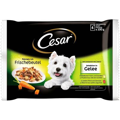 Cesar Natvoer voor Honden - Gemengde Vlees Gelatine Pack - 52 x 100g Cesar Natvoer voor Honden - Gemengde Vlees Gelatine Pack - 52 x 100g