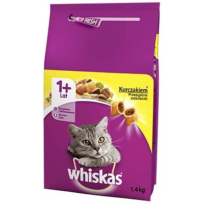 WHISKAS - Adult 1+ Chicken - 1.4 kg - Chicken - Dry Cat Food WHISKAS - Adult 1+ Chicken - 1.4 kg - Chicken - Dry Cat Food