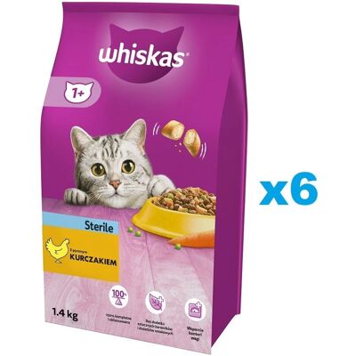 Whiskas Sterile 6x1.4kg Nourriture pour Chats - Soutient la Santé Urinaire - Publicité Whiskas Sterile 6x1.4kg Nourriture pour Chats - Soutient la Santé Urinaire - Publicité