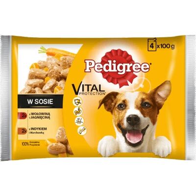 Pedigree - Marhahús, Sárgarépa, Bárány, Pulyka - Felnőtt - 100 g - nedves kutyaeledel Pedigree - Marhahús, Sárgarépa, Bárány, Pulyka - Felnőtt - 100 g - nedves kutyaeledel