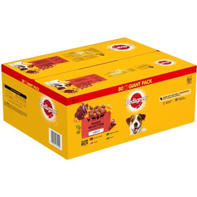 Pedigree Hondenpouches Gemengde Selectie in Gelei - Hondenvoeding Pedigree Hondenpouches Gemengde Selectie in Gelei - Hondenvoeding