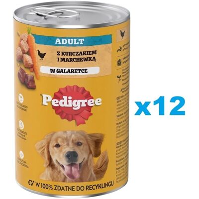 Pedigree Adult Pui și Morcov în Gelatină - Mâncare pentru câini Pedigree Adult Pui și Morcov în Gelatină - Mâncare pentru câini