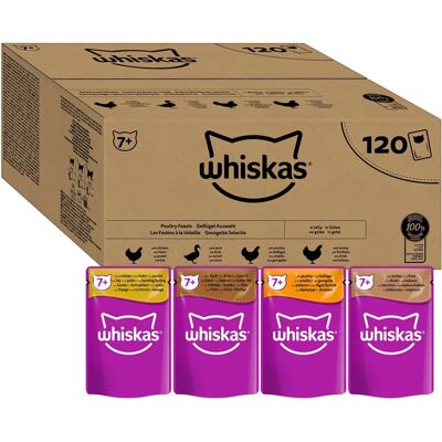 Whiskas Senior 7+ Mixed Varietes in Jelly 120x85g (443790) Whiskas Senior 7+ Mixed Varietes in Jelly 120x85g (443790)