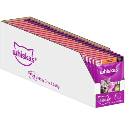 Whiskas - Junior Geflügel in Sauce - 28x85 g - Katzenfutter Whiskas - Junior Geflügel in Sauce - 28x85 g - Katzenfutter