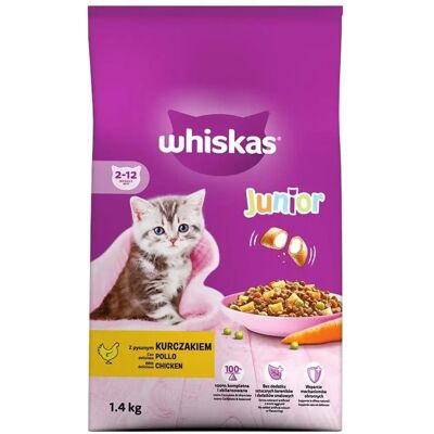 Whiskas Junior 2-12 Kyckling - Torr kattmat - 1,4kg Whiskas Junior 2-12 Kyckling - Torr kattmat - 1,4kg