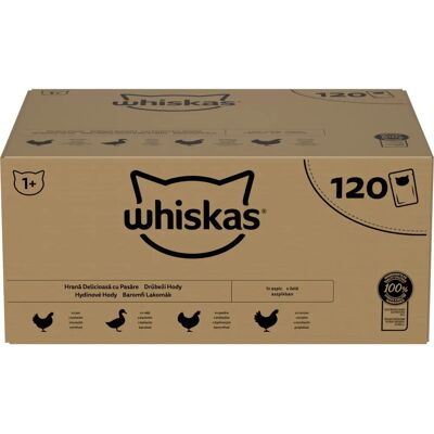 Cibo umido Whiskas pollo anatra tacchino - 120 x 85g Cibo umido Whiskas pollo anatra tacchino - 120 x 85g
