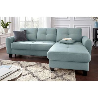 SIT & MORE Varese L-Form Sofa - Blau Aqua mit Stauraum & Bettfunktion SIT & MORE Varese L-Form Sofa - Blau Aqua mit Stauraum & Bettfunktion