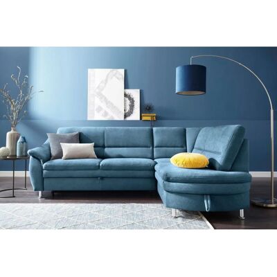 SIT&MORE Cardoso L-Form Sofa - Microfaser, mit Bettfunktion, Blau SIT&MORE Cardoso L-Form Sofa - Microfaser, mit Bettfunktion, Blau