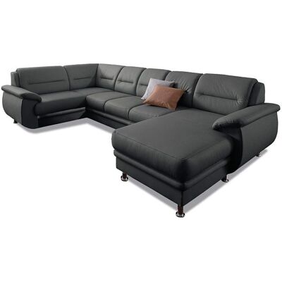 SIT&MORE Mailand U-Form Sofa - U-förmiger Leder-Couch mit Bettfunktion SIT&MORE Mailand U-Form Sofa - U-förmiger Leder-Couch mit Bettfunktion
