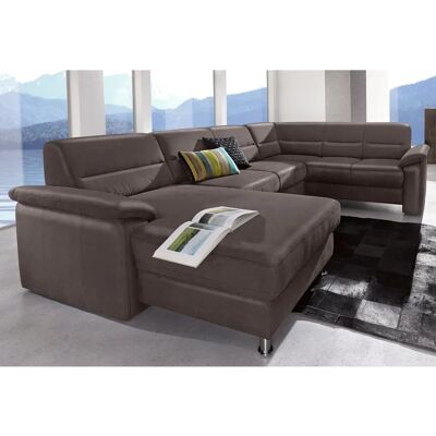 SIT & MORE Ascara U-Form Couch - U-förmiges Sofa mit Schlafmöglichkeit, braun SIT & MORE Ascara U-Form Couch - U-förmiges Sofa mit Schlafmöglichkeit, braun