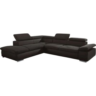 SIT&MORE Valantine V - L-Form Sofa, Microfaser, Schwarz SIT&MORE Valantine V - L-Form Sofa, Microfaser, Schwarz