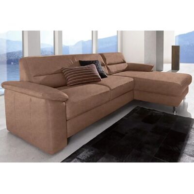 SIT&MORE Ascara L-Form Sofa - Mikrofaser, Rechts Recamiere, Braun - 251x85x165cm SIT&MORE Ascara L-Form Sofa - Mikrofaser, Rechts Recamiere, Braun - 251x85x165cm