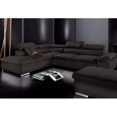 SIT & MORE Alcudia L-Form Sofa - Mikrofaser, Schwarz, 272cm SIT & MORE Alcudia L-Form Sofa - Mikrofaser, Schwarz, 272cm