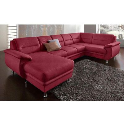 SIT & MORE Mailand U-Form rot Microfaser Luxus-Recamiere ohne Bettfunktion - Sofa Set SIT & MORE Mailand U-Form rot Microfaser Luxus-Recamiere ohne Bettfunktion - Sofa Set