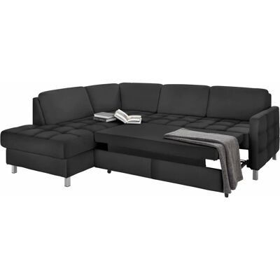 Sit & More Pablo L-Form Ecksofa - Stauraum & Bett - Schwarz Sit & More Pablo L-Form Ecksofa - Stauraum & Bett - Schwarz