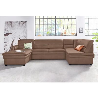 SIT&MORE Pisa U-Form Sofa - Mikrofaser, Ottomane rechts, Bettfunktion SIT&MORE Pisa U-Form Sofa - Mikrofaser, Ottomane rechts, Bettfunktion