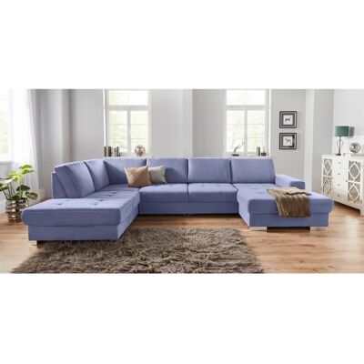 SIT & MORE Santorini U-Form Sofa - Reversible Recamiere, Blau, 340x82x224cm SIT & MORE Santorini U-Form Sofa - Reversible Recamiere, Blau, 340x82x224cm