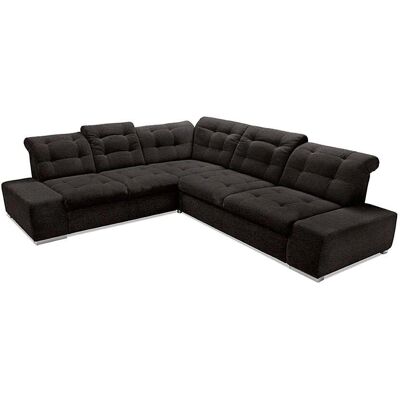 SIT&MORE Pale L-Form Sofa mit Bettfunktion - Microfaser, Schwarz SIT&MORE Pale L-Form Sofa mit Bettfunktion - Microfaser, Schwarz