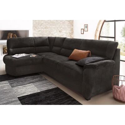 Sit & More Pandora L-Form Sofa - Mikrofaser, Schwarz, 251cm Sit & More Pandora L-Form Sofa - Mikrofaser, Schwarz, 251cm