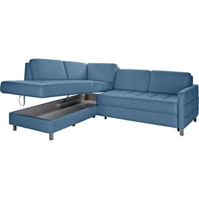 SIT & MORE Pablo L-Form Sofa - Blau - Modular, Microfaser, mit Bettfunktion & Stauraum SIT & MORE Pablo L-Form Sofa - Blau - Modular, Microfaser, mit Bettfunktion & Stauraum