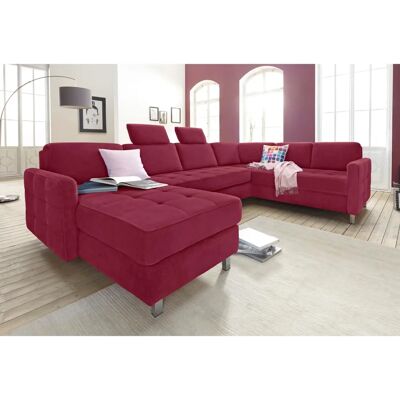 Sit & More Pablo U-Form Sofa - Bordeaux - Mikrofaser Sit & More Pablo U-Form Sofa - Bordeaux - Mikrofaser