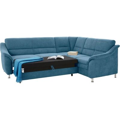 SIT&MORE Cardoso L-Form Ecksofa - Mikrofaser, Blau, mit Schlaffunktion SIT&MORE Cardoso L-Form Ecksofa - Mikrofaser, Blau, mit Schlaffunktion