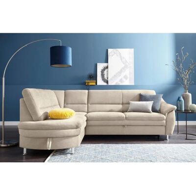 SIT&MORE Cardoso L-Form Sofa - Microfaser, Beige, 250cm SIT&MORE Cardoso L-Form Sofa - Microfaser, Beige, 250cm