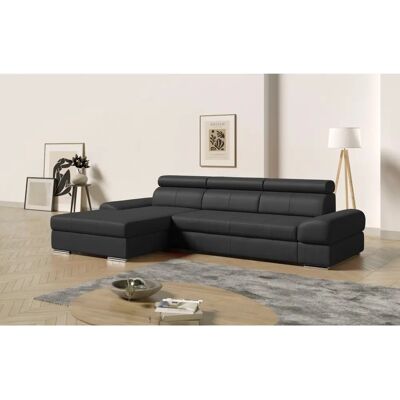 SIT & MORE Broadway L-Form Sofa - Recamiere, Schwarz, Hochwertiges Leder SIT & MORE Broadway L-Form Sofa - Recamiere, Schwarz, Hochwertiges Leder