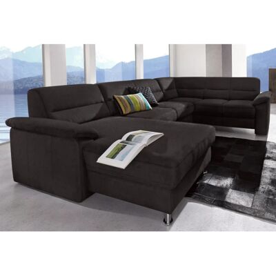 SIT&MORE Ascara U-Form Sofa - Microfaser, Schwarz - Wohnzimmermöbel SIT&MORE Ascara U-Form Sofa - Microfaser, Schwarz - Wohnzimmermöbel