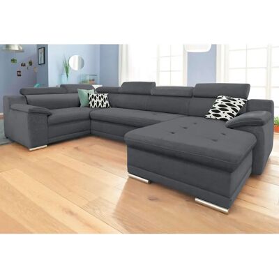 SIT & MORE Andiamo U-Form Sofa - Mikrofaser, Dunkelgrau SIT & MORE Andiamo U-Form Sofa - Mikrofaser, Dunkelgrau