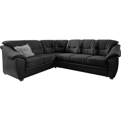 SIT & MORE Savona L-Form Couch - Schwarzes Leder Sofa SIT & MORE Savona L-Form Couch - Schwarzes Leder Sofa