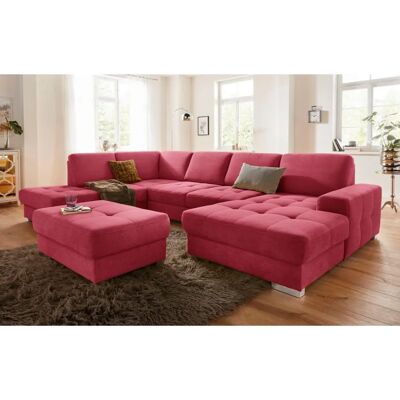SIT & MORE Santorini U-Form Sofa - Mikrofasern, Rot, 340cm SIT & MORE Santorini U-Form Sofa - Mikrofasern, Rot, 340cm