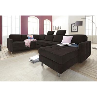 Sit & More Pablo U-Form Sofa - Microfaser, Recamiere rechts, Schwarz Sit & More Pablo U-Form Sofa - Microfaser, Recamiere rechts, Schwarz