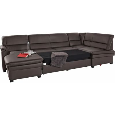 SIT&MORE Pisa U-Form Sofa - Leder, Mikrofaser, Schlaffunktion SIT&MORE Pisa U-Form Sofa - Leder, Mikrofaser, Schlaffunktion
