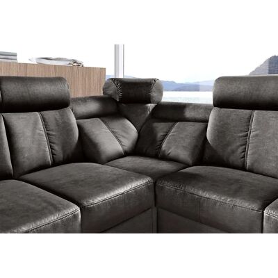 SIT&MORE Basel L-Form Couch - Relaxfunktion, Schwarz, 261x98x211cm SIT&MORE Basel L-Form Couch - Relaxfunktion, Schwarz, 261x98x211cm
