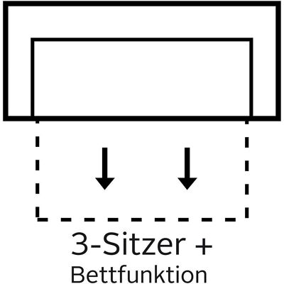 SIT&MORE Safira 3er Sofa - Microfaser, Bettfunktion SIT&MORE Safira 3er Sofa - Microfaser, Bettfunktion