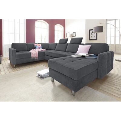 Sit & More Pablo U-Form Sofa - Microfaser L-förmiger mit Bettfunktion Sit & More Pablo U-Form Sofa - Microfaser L-förmiger mit Bettfunktion