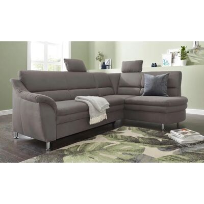 SIT&MORE Cardoso L-Form Sofa - Microfaser, Grau - L-Form, Bettfunktion SIT&MORE Cardoso L-Form Sofa - Microfaser, Grau - L-Form, Bettfunktion