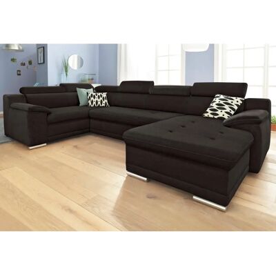 SIT & MORE Andiamo U-Form Couch - Mikrofaser, Schwarz, 336x93x193cm SIT & MORE Andiamo U-Form Couch - Mikrofaser, Schwarz, 336x93x193cm