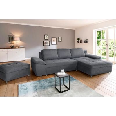 SIT&MORE Labene L-Form Sofa - Microfaser ALTARA NUBUCK - Dunkelgrau SIT&MORE Labene L-Form Sofa - Microfaser ALTARA NUBUCK - Dunkelgrau
